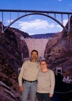 Leal and husband Raymond III at Hoover Dam